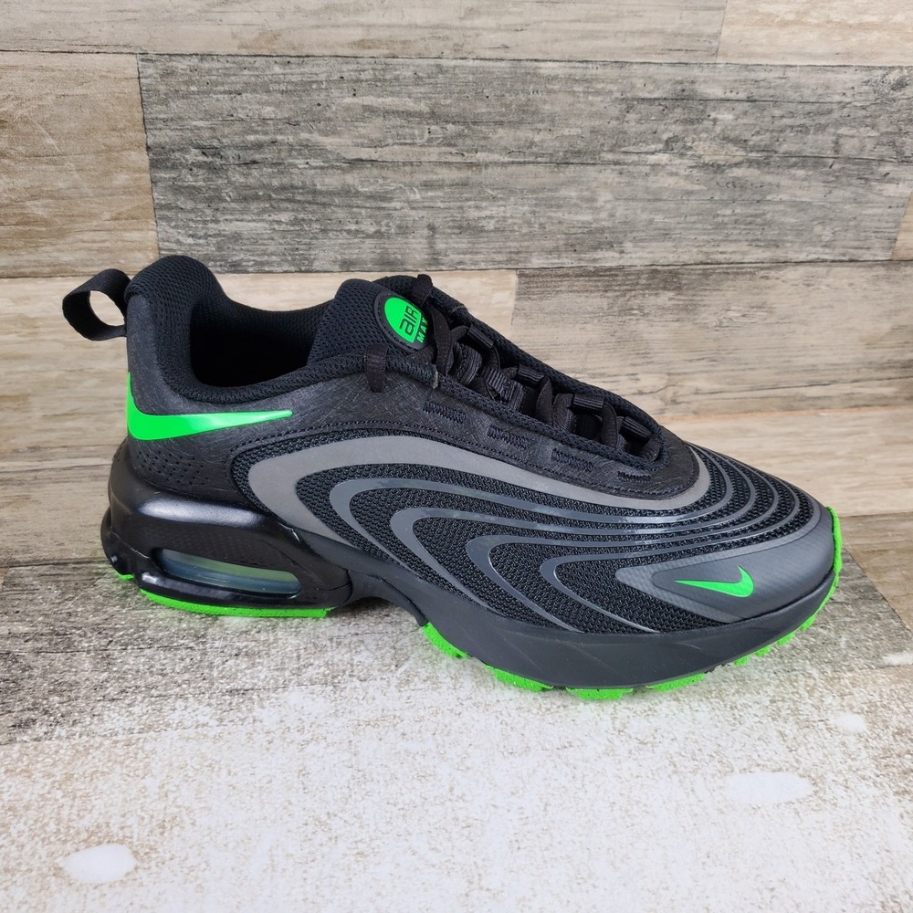 Nike Air Max Fire Kids Shoe Sz 5.5 Anthracite Black Green Strike Lace Up Sneaker